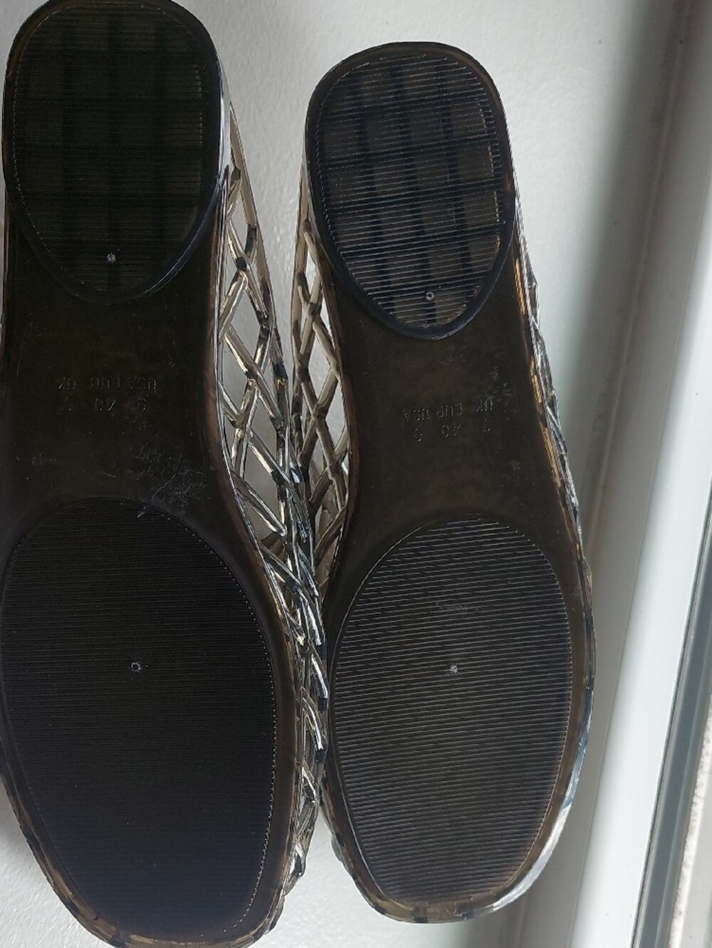 Clear Lattice Cork-Trim Slip-On Mules in Transparent/Brown - Women - Picture 2 of 3